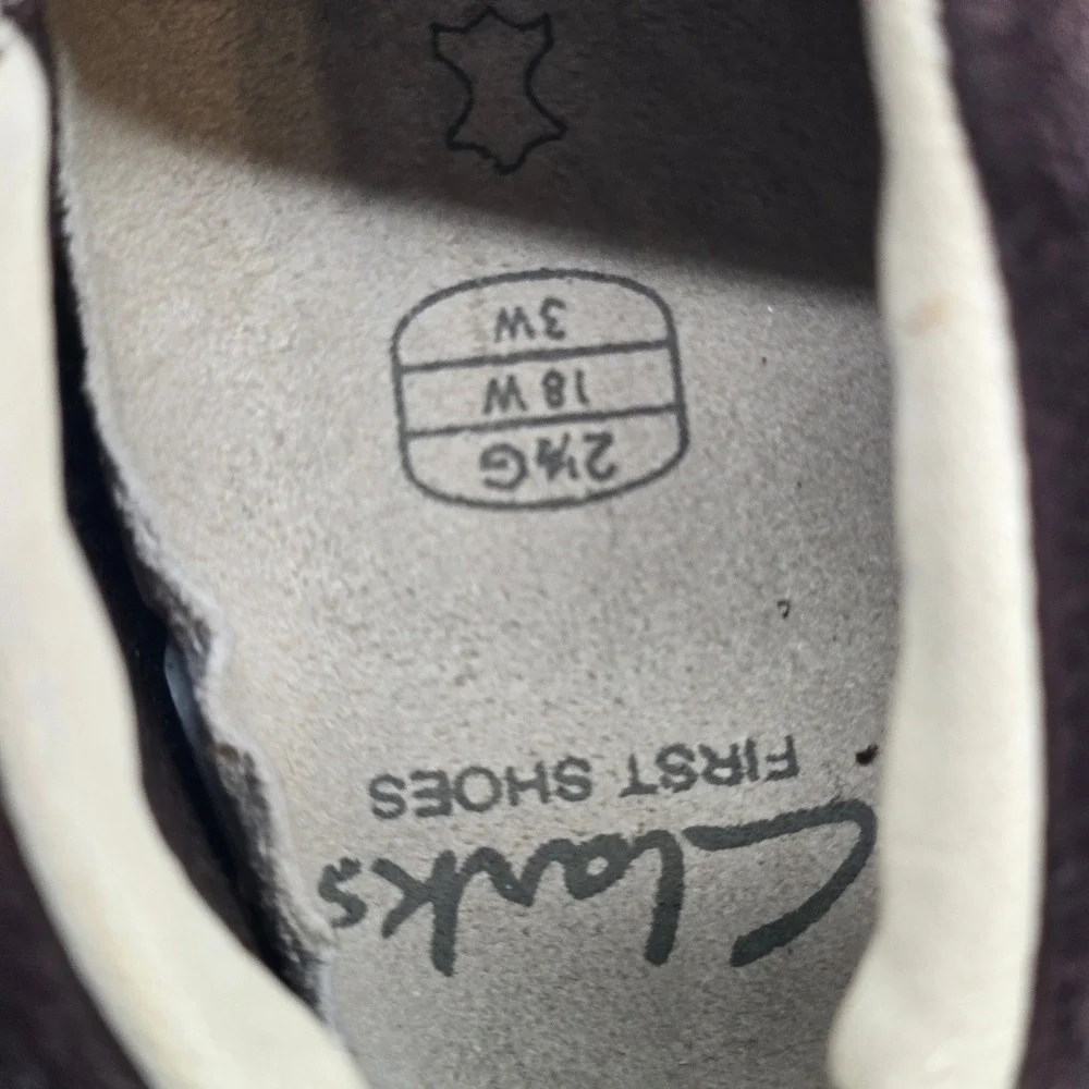 Clarks First Shoes Brown Suede Wide Width Toddler Boys Boots Sneakers 3W EUC